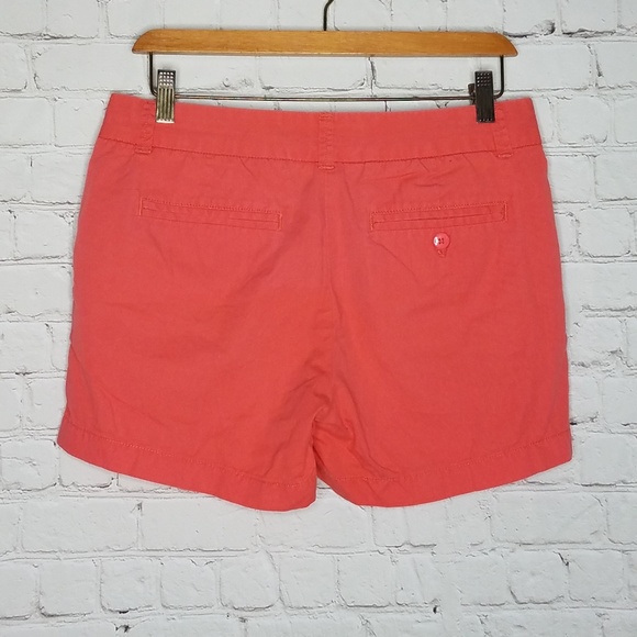 J Crew 100% Cotton Chino Shorts Coral Pink 4 - Picture 6 of 6